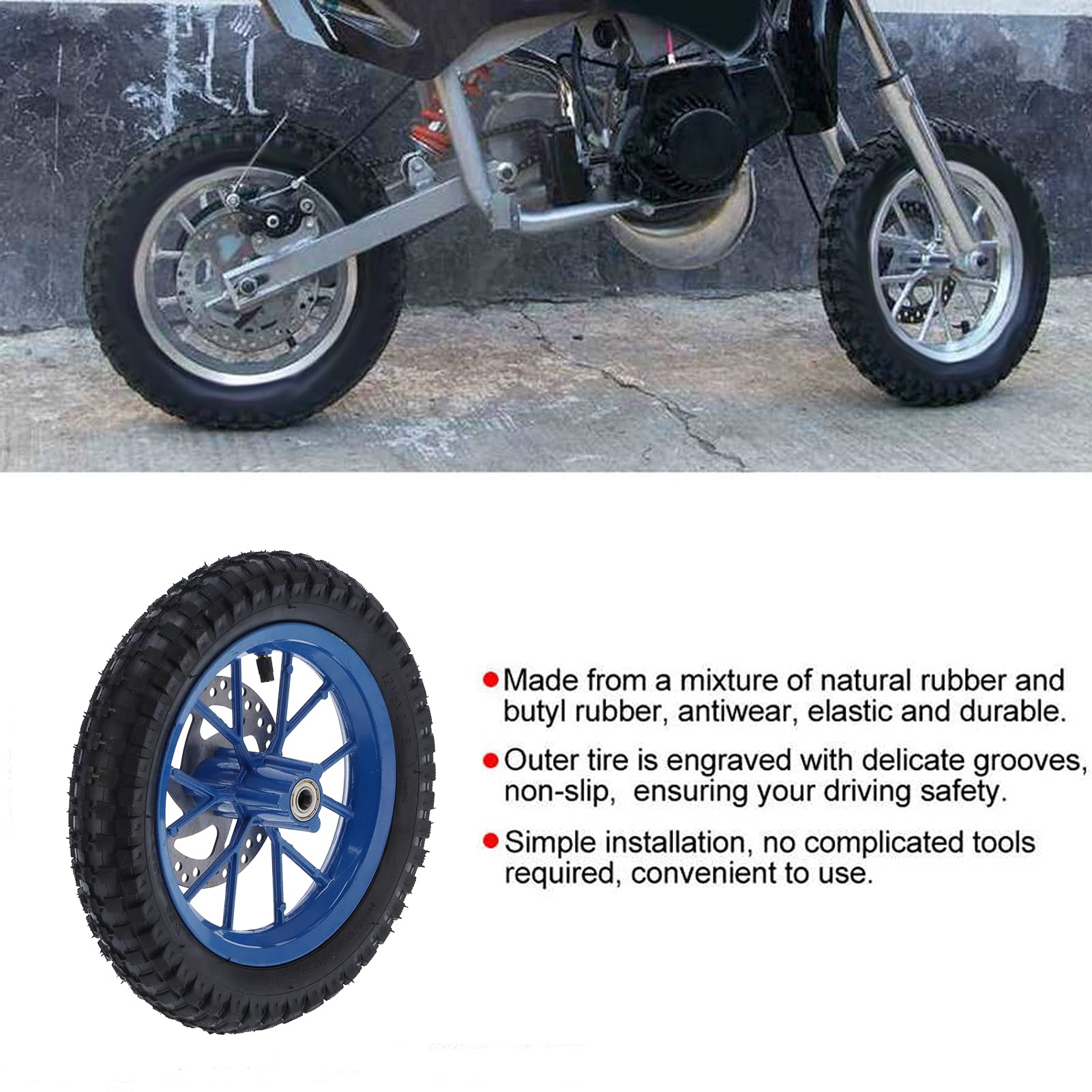 Amazon.com: 12.5 Inch Front Dirt Bike Tire,Mini Bike Front Wheel